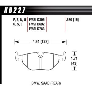 Hawk Performance HB227U.630 DTC-70 Disc Brake Pad