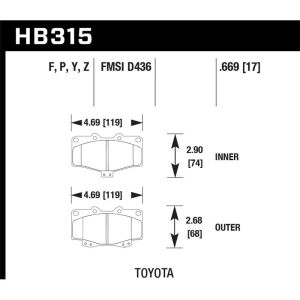 Hawk Performance HB315Y.669 LTS Disc Brake Pad