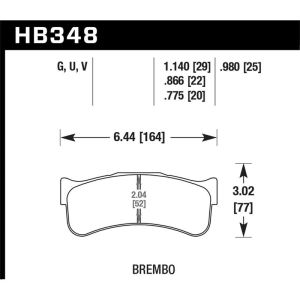 Hawk Performance HB348U1.14 DTC-70 Disc Brake Pad