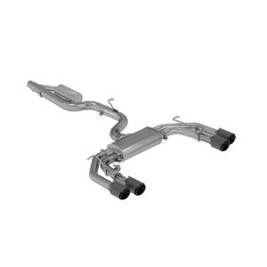 MBRP Exhaust S46043CF 3in. Cat-Back; Quad Split Rear Exit; Active; T304; CF Tips
