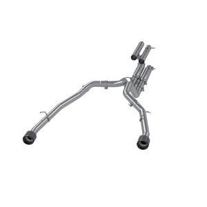 MBRP Exhaust S51543CF 3in. Cat-Back; Dual Split Rear Exit; Race Version; T304; CF Tips.