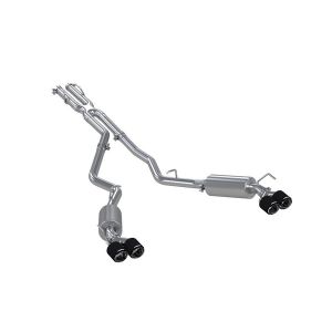 MBRP Exhaust S52053CF 2.5in. Cat-Back; Dual Rear Exit; T304; Quad CF Tips