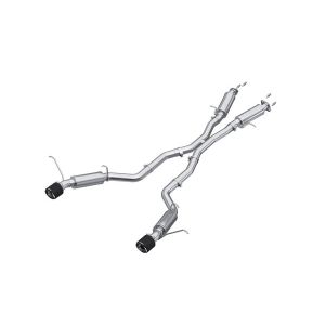 MBRP Exhaust S55253CF 3in. Cat-Back; Dual Split Rear Exit; T304; CF Tips