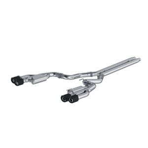 MBRP Exhaust S72073CF 3in. Cat-Back; Dual Rear Exit; Quad Carbon Tips; Race Version; T304