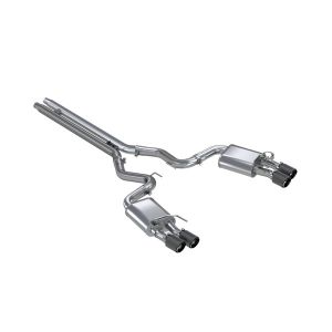 MBRP Exhaust S72093CF 3in. Cat-Back; Dual Rear Exit; Active Exhaust; T304; Quad CF Tips.