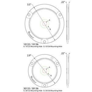 TRUCK-LITE 10133 10 Series, 2.5", Round, Gray, Polycarbonate, 3 Screw Bracket Mount