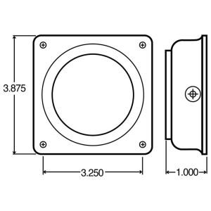 TRUCK-LITE 10412 10 Series, 2.5", Round, Silver, Aluminum, 4 Screw Bracket Mount
