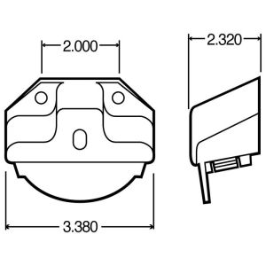 TRUCK-LITE 15732 15 Series, 1"x2", Rectangular, Chrome, Polycarbonate, 2 Screw Bracket Mount