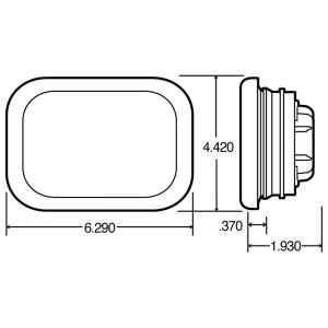 TRUCK-LITE 45007R 45 Series, Incandescent, 3"x5", Rectangular, 1 Diode, High-Mounted Stop Light