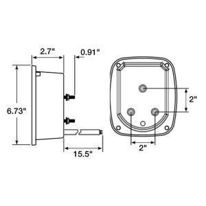 TRUCK-LITE 5072 Signal-Stat, LED, 5"x6", Rectangular, 39 Diode, Combination Box Light