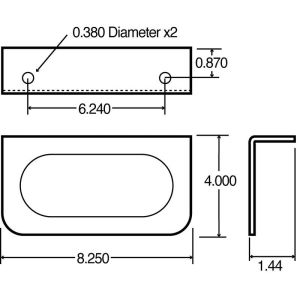 TRUCK-LITE 60730 Truck-Lite, 2"x6", Oval, Silver, Stainless Steel, 2 Screw Bracket Mount
